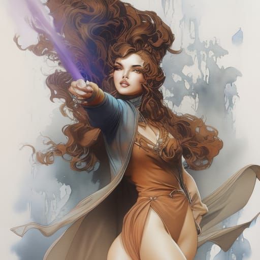 1980s Pinup with Paint and Ink Splatter Effects