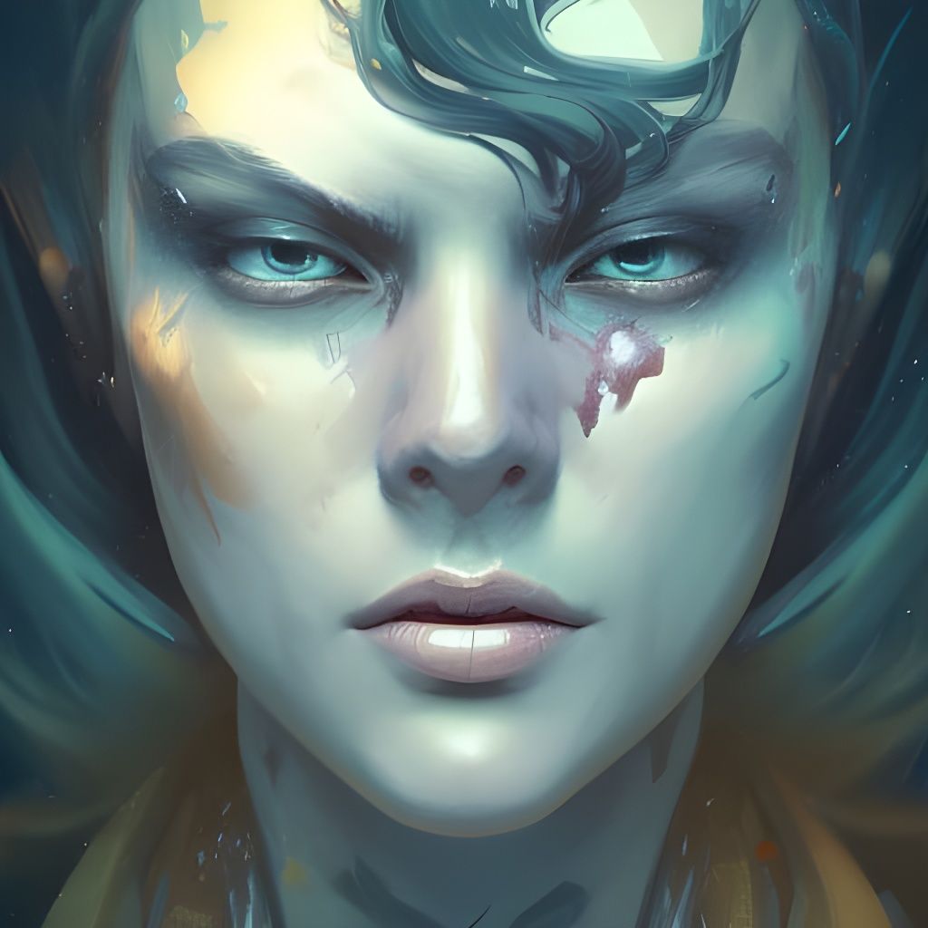 Detailed Monster Portrait in Art Nouveau Style