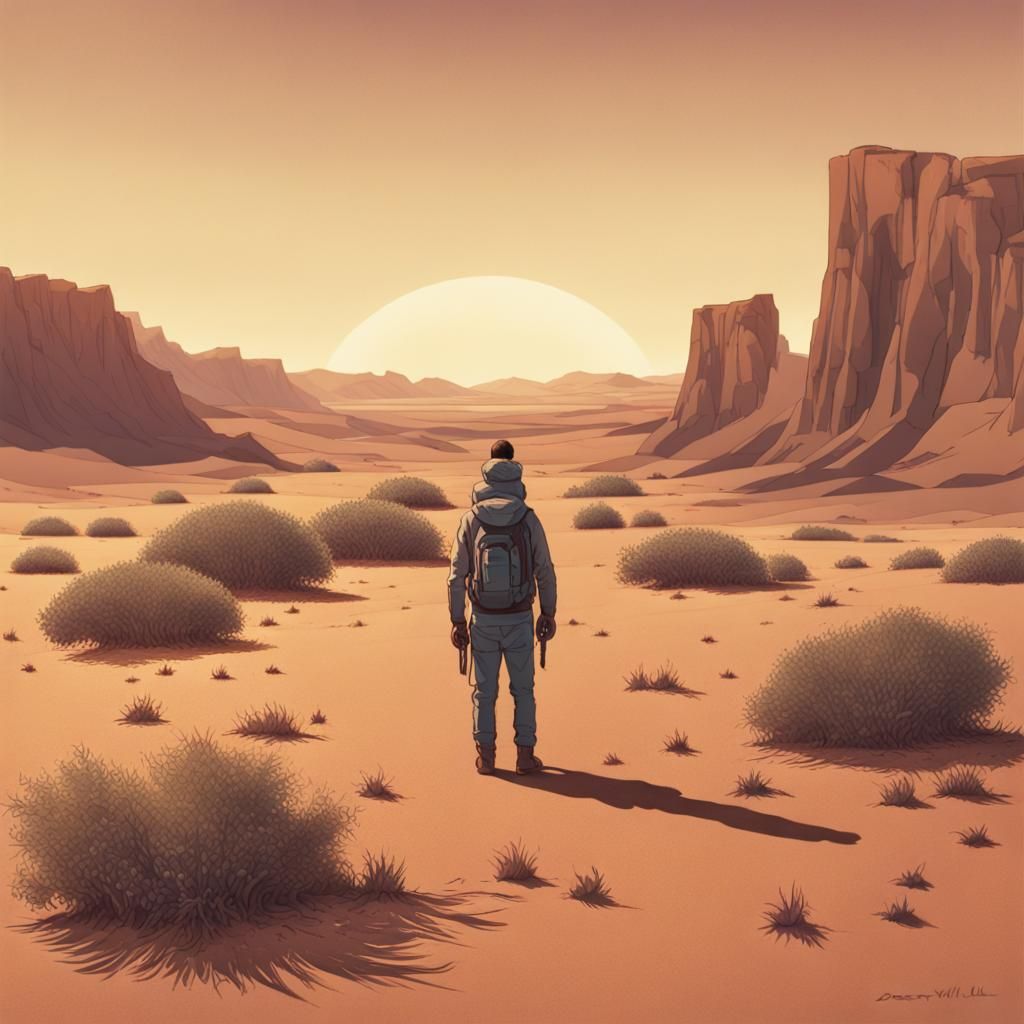 Desert Rising Tomorrow: AI Generated Image