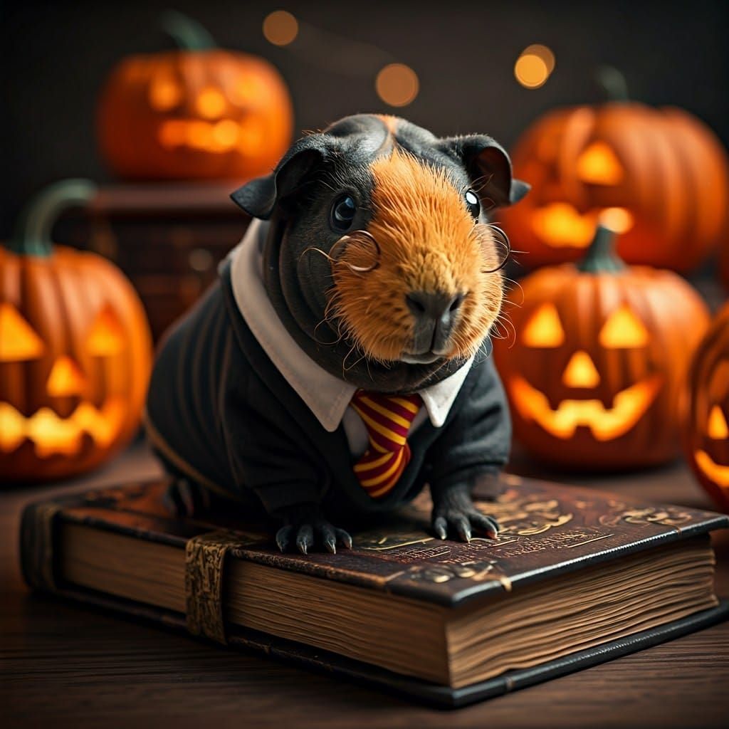 Hairless Guinea Pig Attends Hogwarts in Hyper-Realistic Digi...