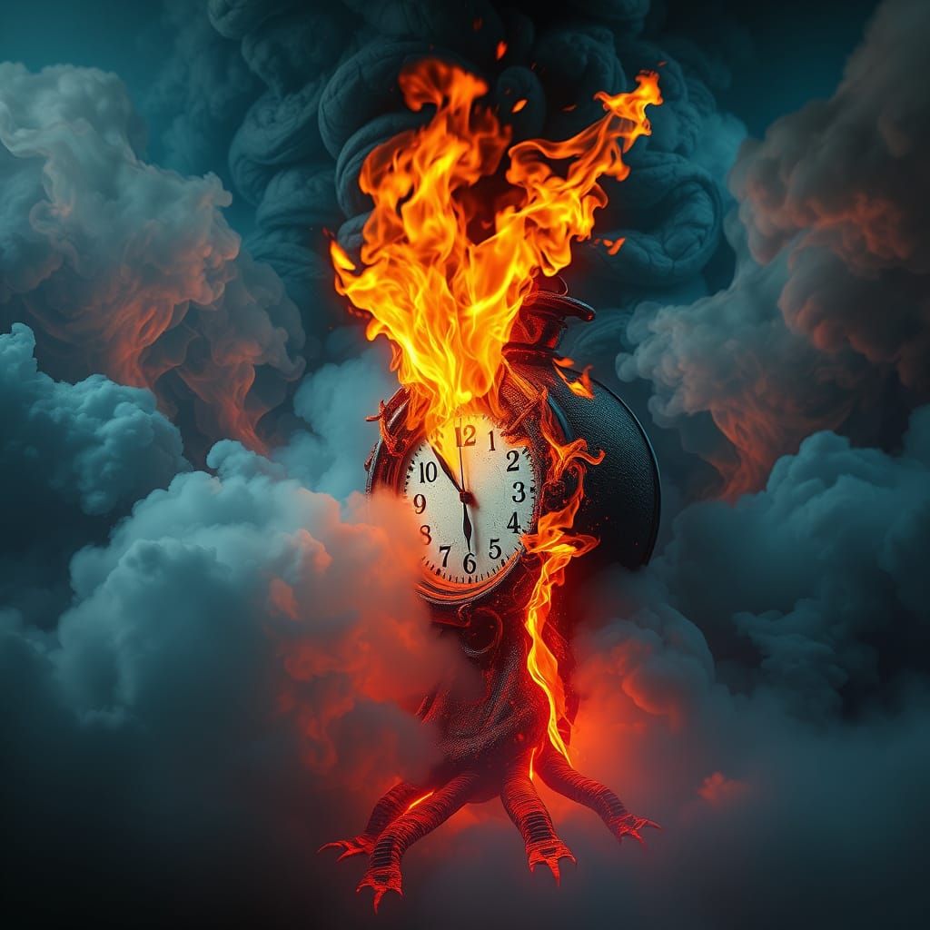 Timeless Inferno in Surrealistic Flames