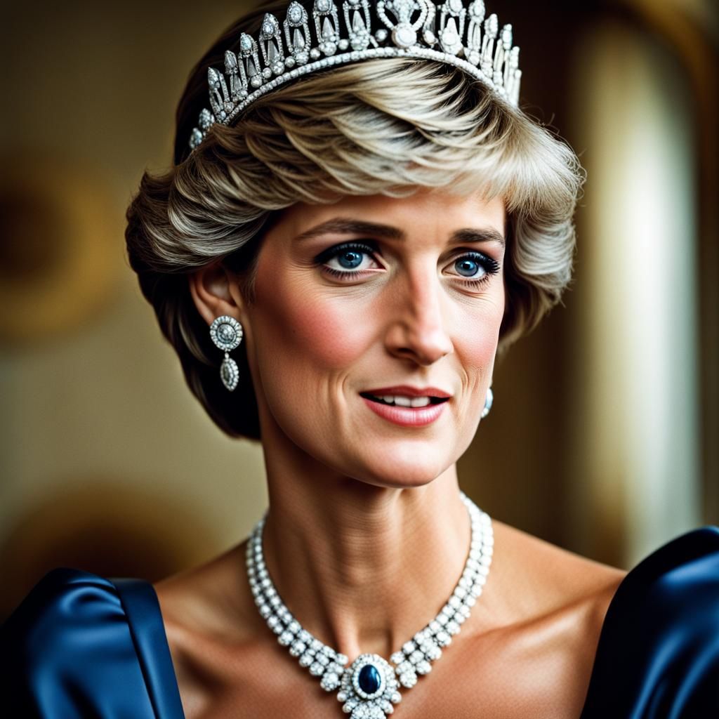Hyperrealistic Portrait of Princess Diana in HDR