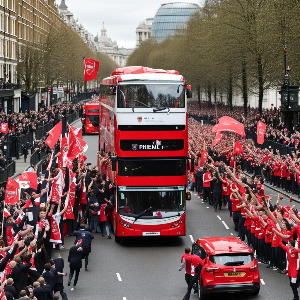 Arsenal FA Cup Victory Bus Parade in London