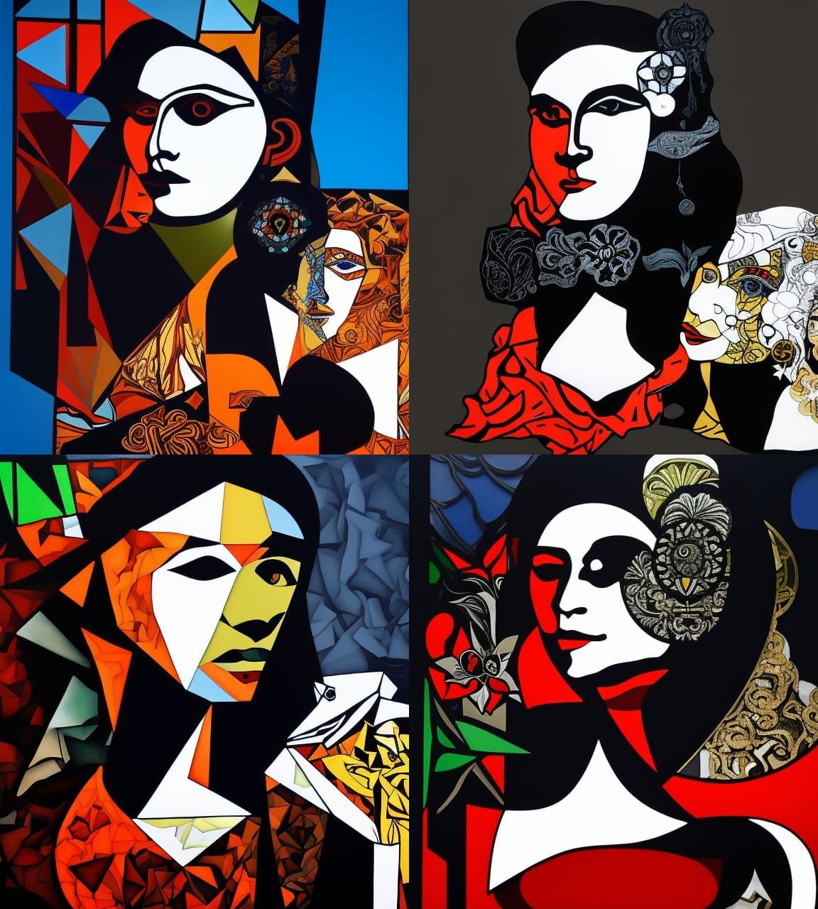 Expressionist Cubist Mosaic: A Composite Painting