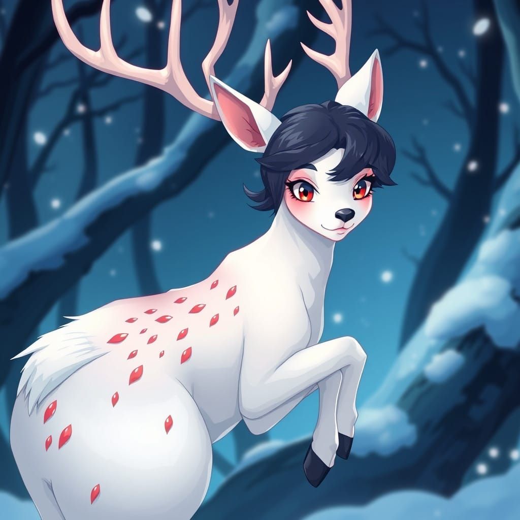 Manga-Style Snow White as a Furry Deer
