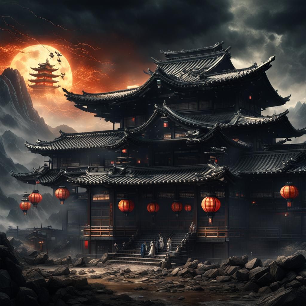 Epic Raiden Shogun Digital Matte Painting
