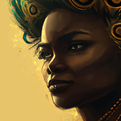 Beautiful African Woman Portrait in Dramatic Lighting