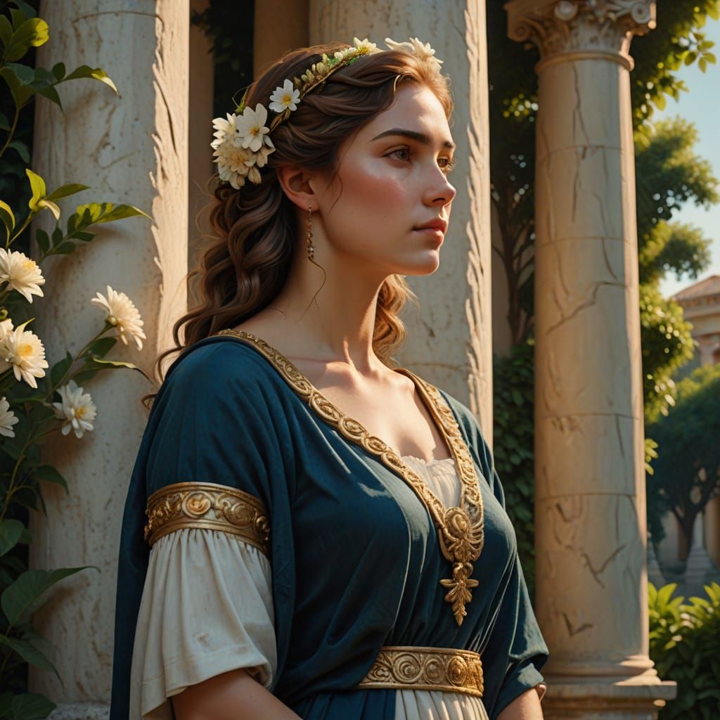 Elegant Neoclassical Portrait in Classical Style