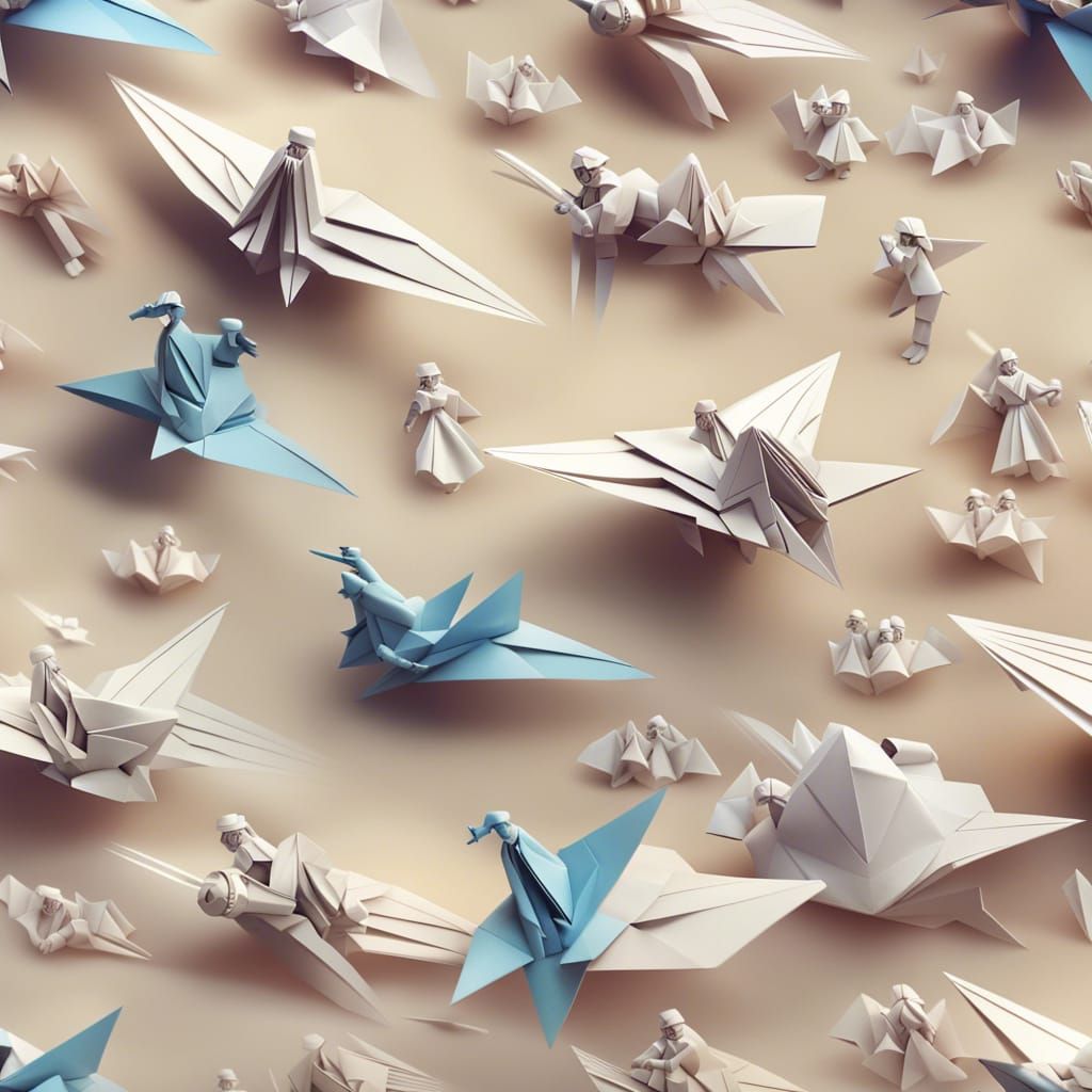Angels vs Spaceships: Origami Papercraft Battle