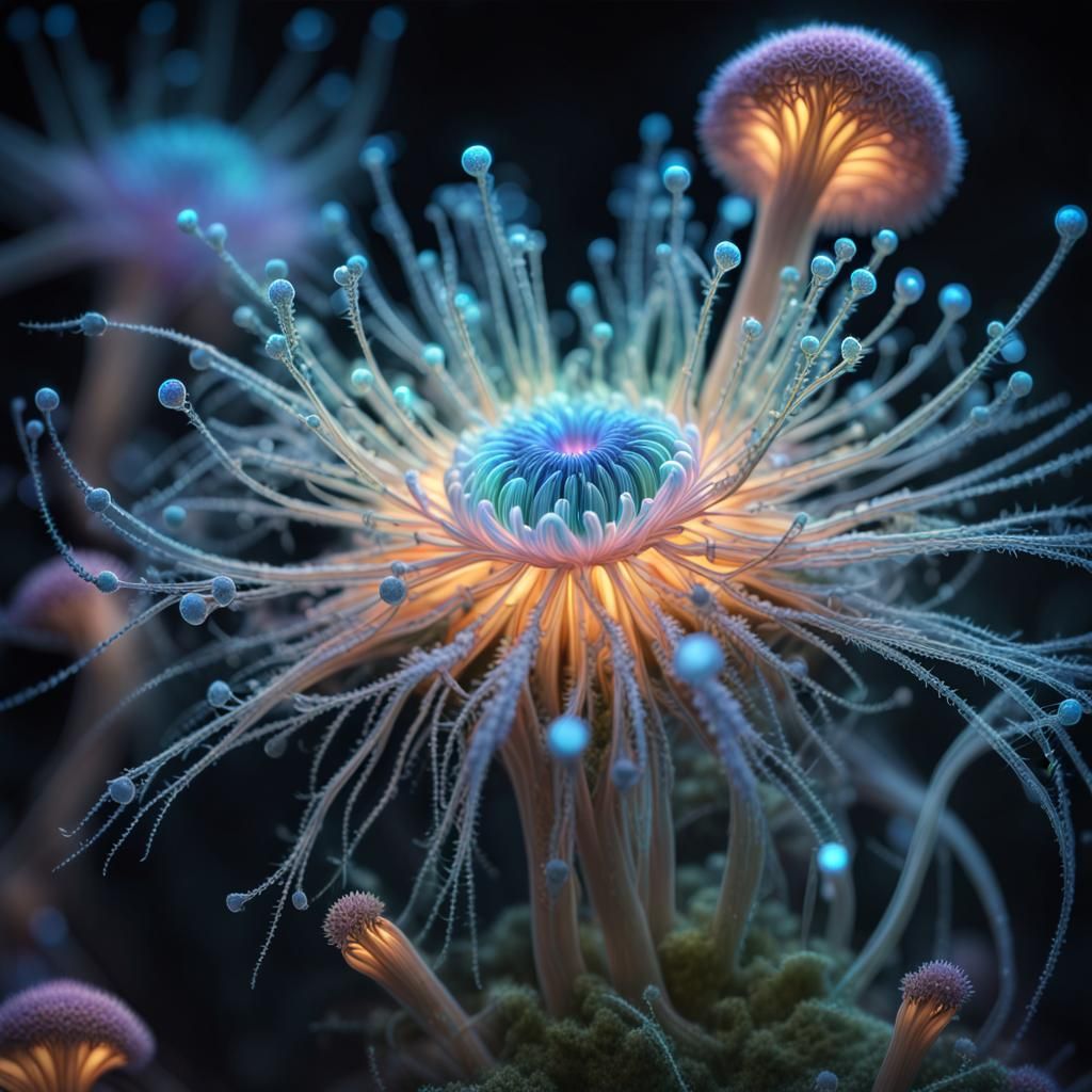 Hyperrealistic Fantasy: Star Burst Spores in 3D