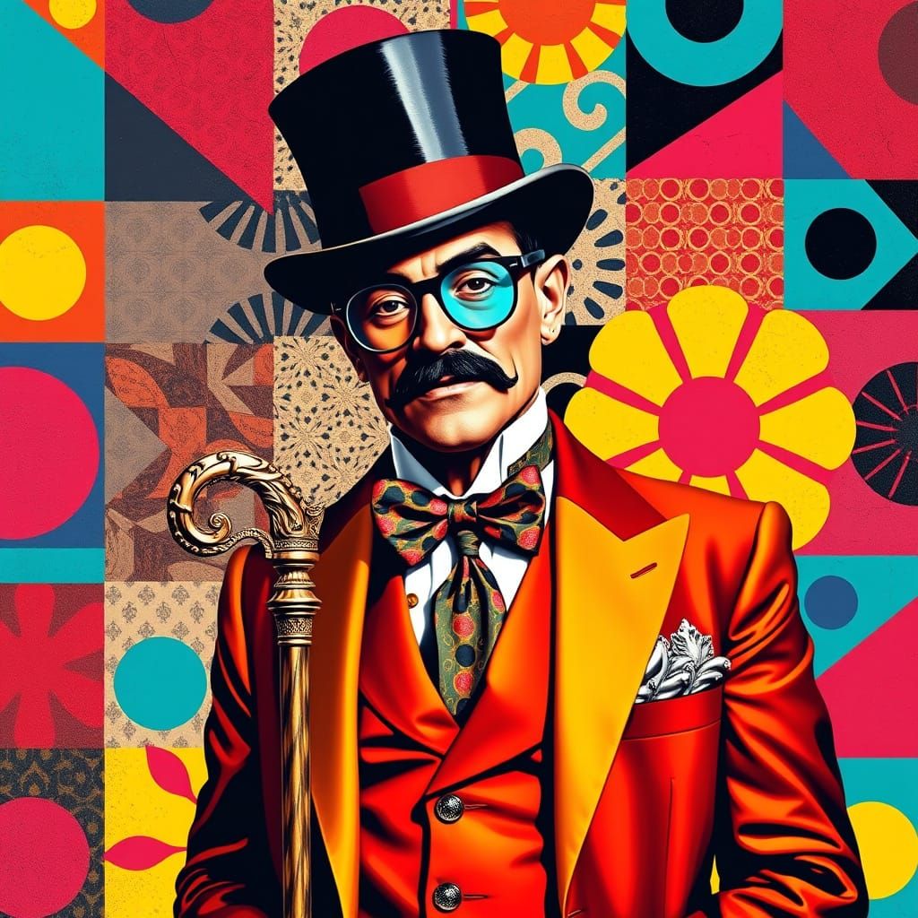 Dandy in Vibrant Pop Art Collage