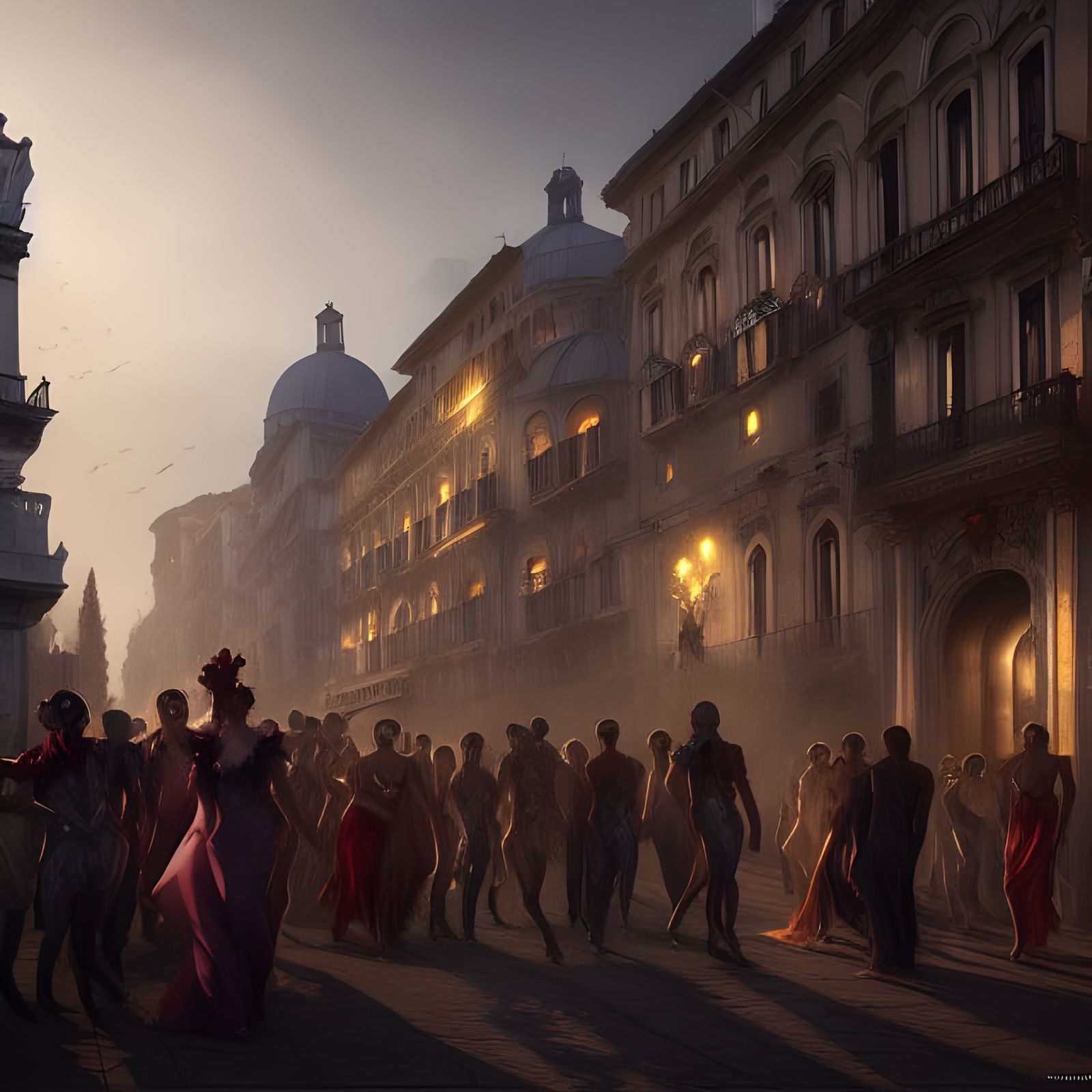 Detailed Italian Masquerade Ball in 8K