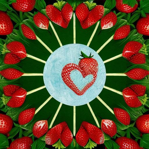 Surreal Strawberry Field: AI Interpretation