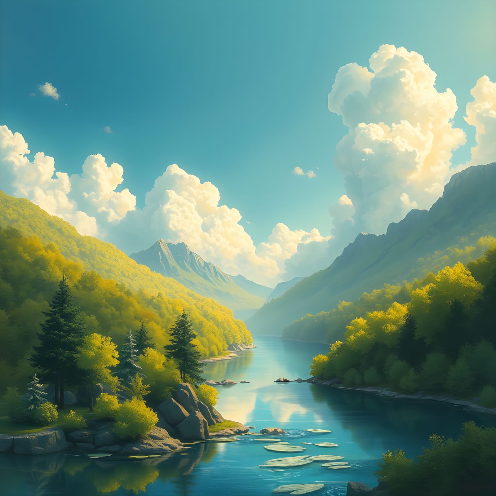 A Serene Futuristic World in Harmony