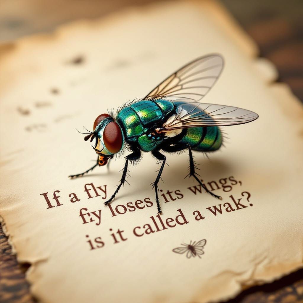 Detailed Housefly Illustration Poses Philosophical Question