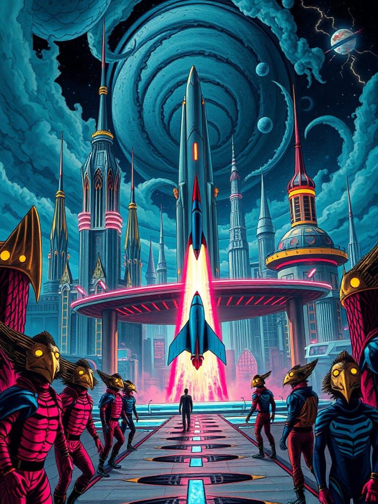 Captain Dan Arrives on Bird-Headed Planet