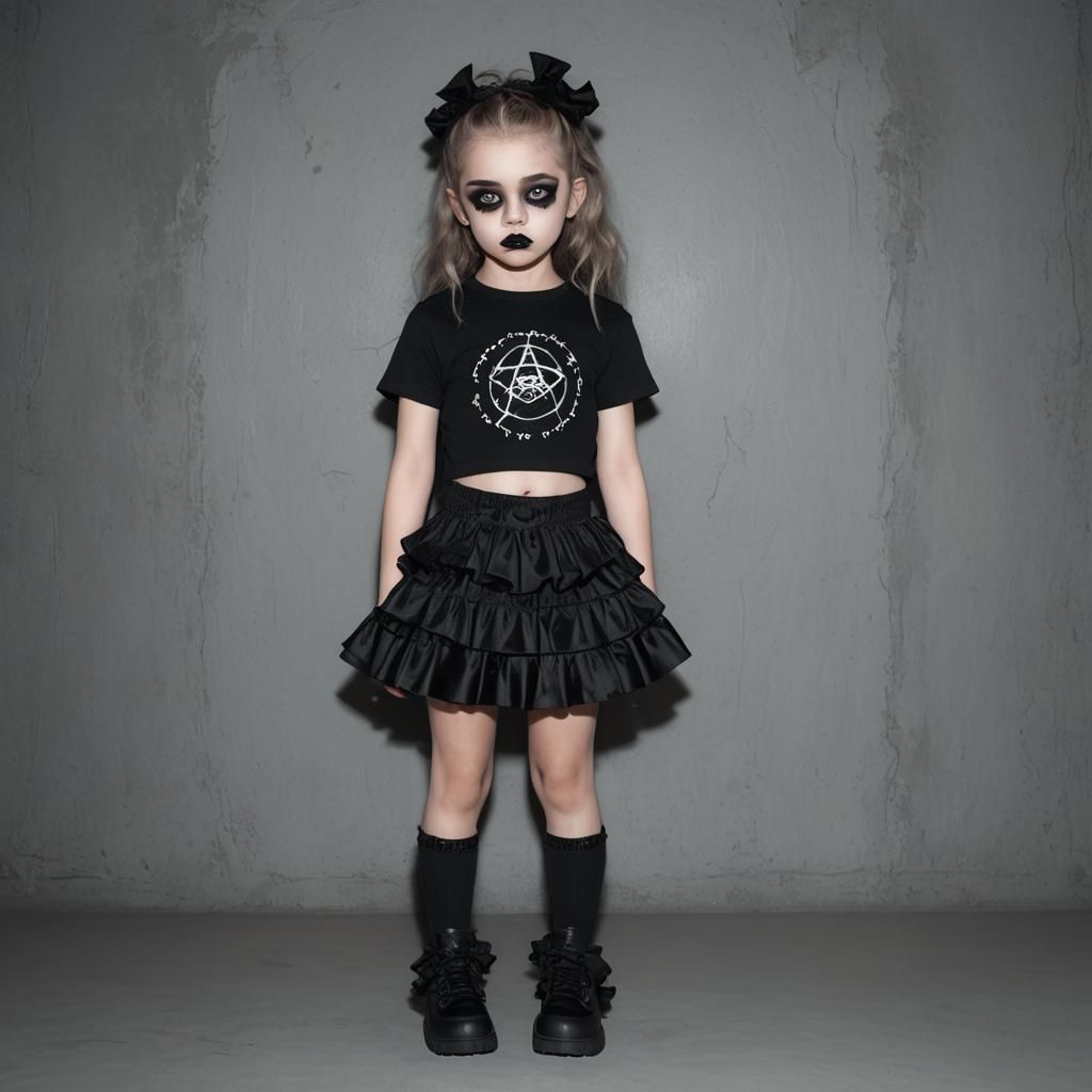 Gothic Girl in Hyperrealistic Style