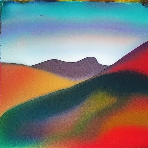 Abstract landscape, hills, eyes