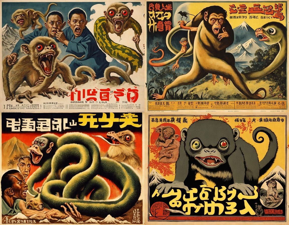 Grotesque Creature Emerges in Ethiopian Horror Film Poster