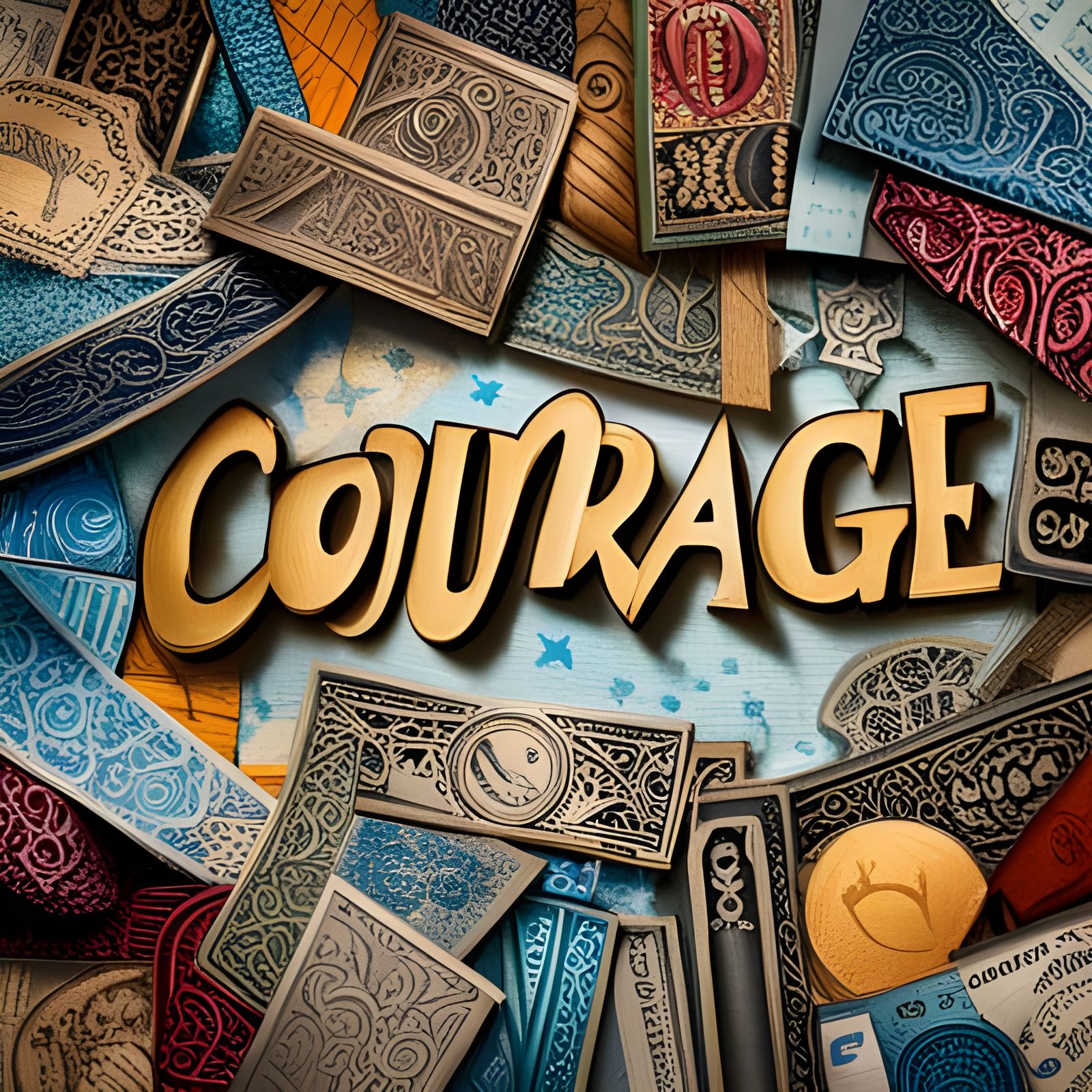 Courage: A Lettering Collage