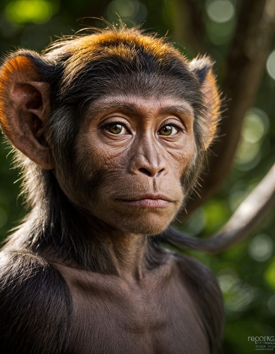 Detailed Monkey Elf Portrait in Fantasy Style