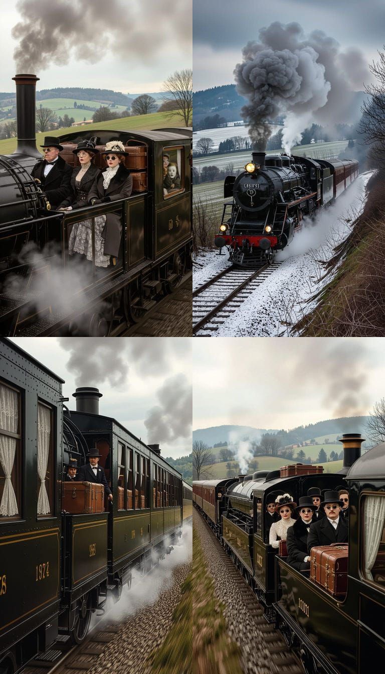 Horror Steam Train in Italian Countryside, 1911