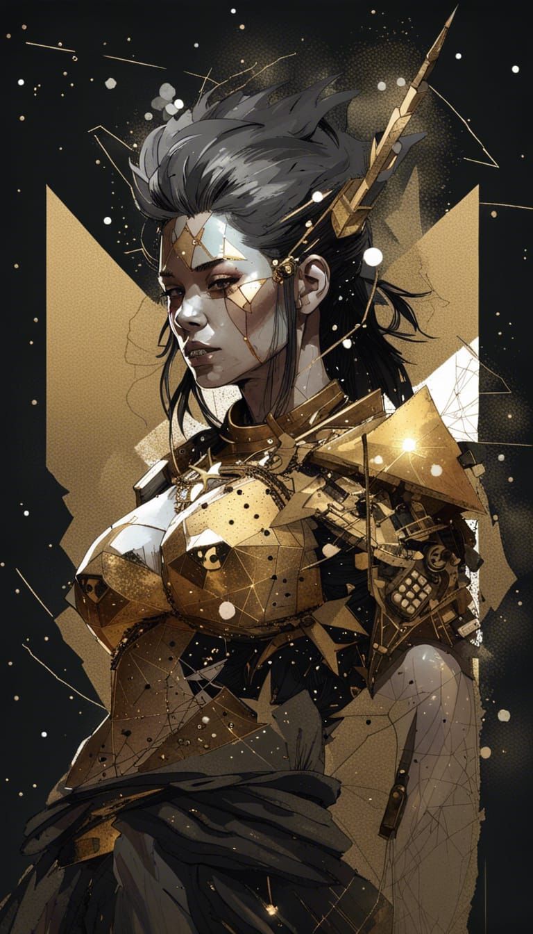 Epic Female Barbarian Isekai Character in Watercolor