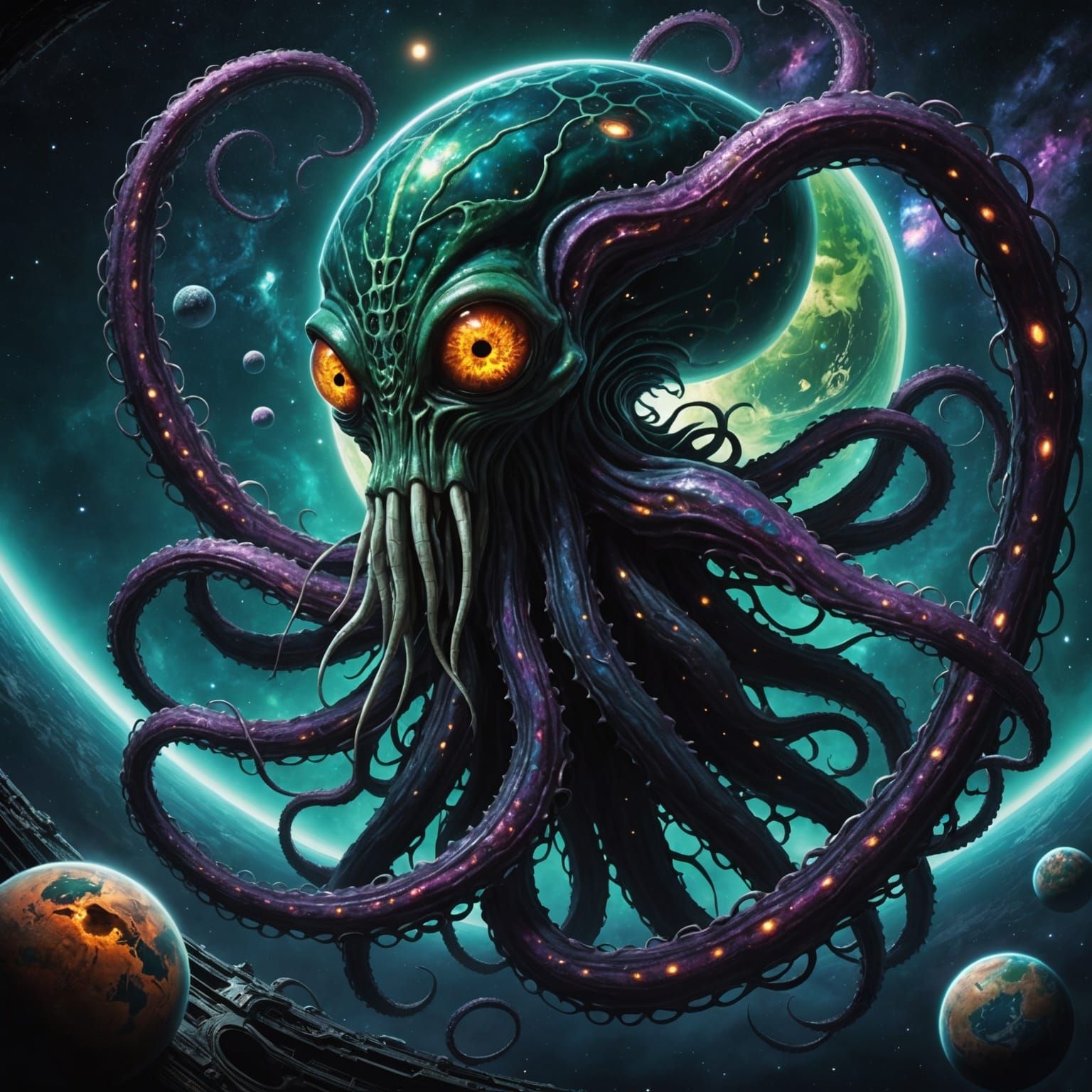 Eldritch Alien God Traveling Through Space