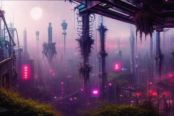 Overgrown Sci-Fi City: A Dystopian Eden