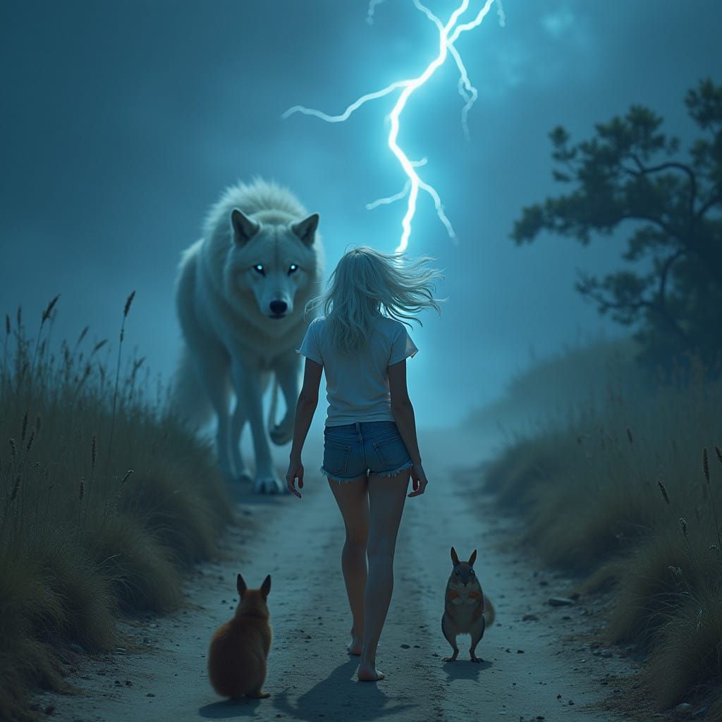 Hyperrealistic Portrait of a Fierce Woman with Magical Aura