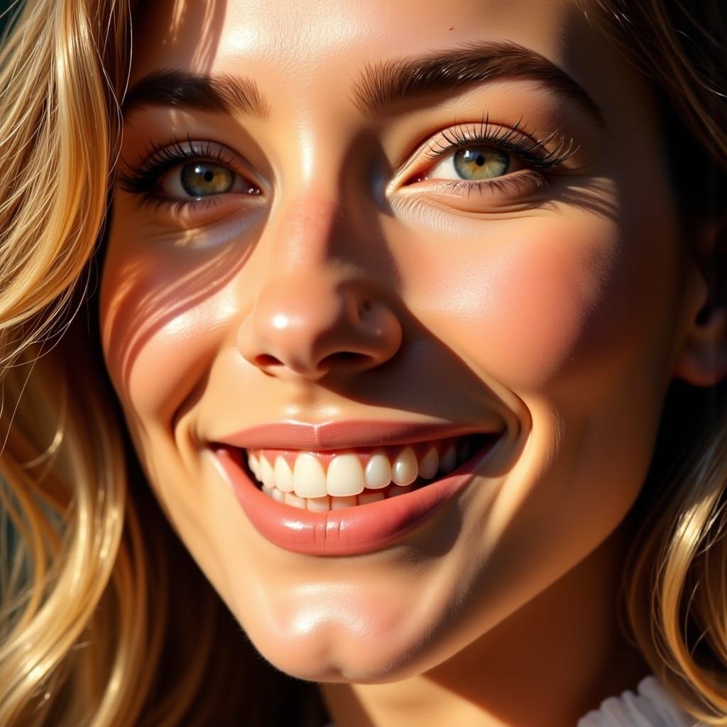 Warm Smile in Impressionist Style