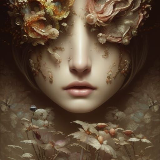 Hyperrealistic Ice Cream Sundae in Rococo Style