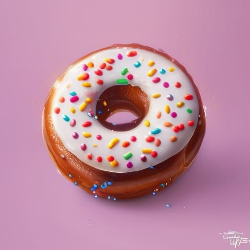 Adorable Sprinkled Donut: Hyperdetailed Concept Art
