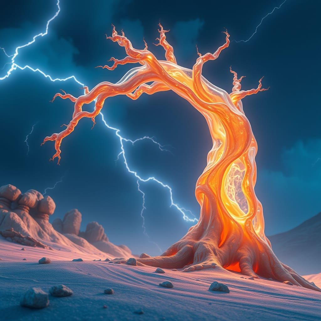 Fulgurite: Glassy Lightning in a Futuristic Style