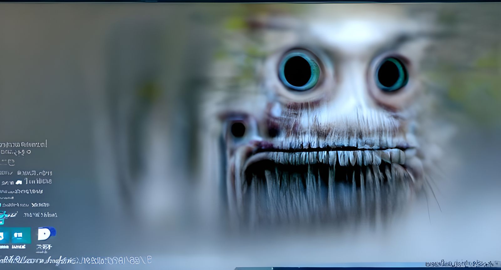 Surreal Computer Screen Stares Back, Hyperdetailed 8k Horror