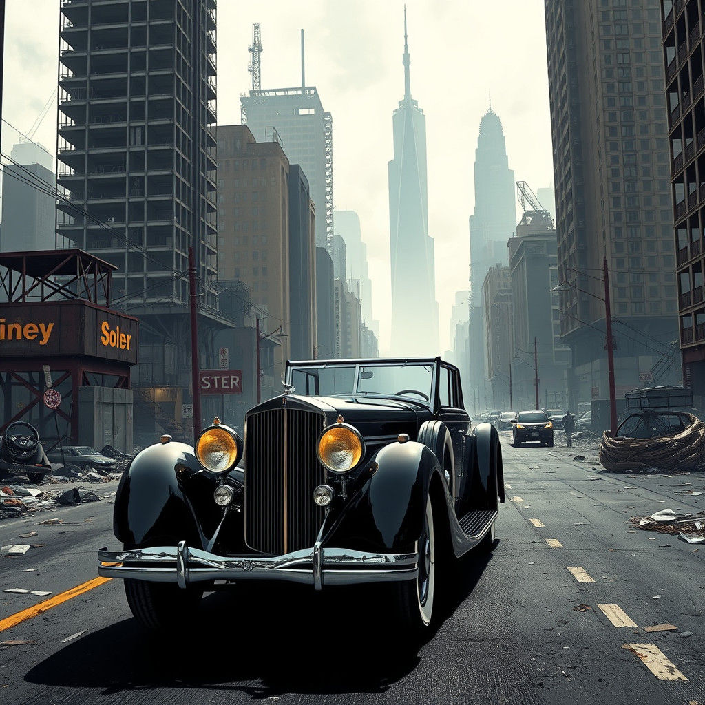 Duesenberg in Dystopian City: Cyberpunk Style