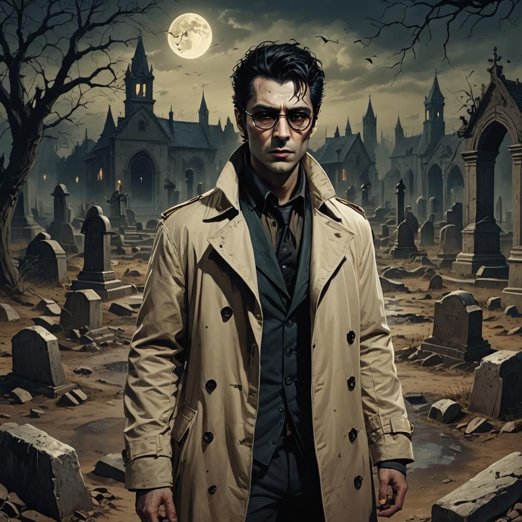 Vampire at Graves: Fantasy Concept Art