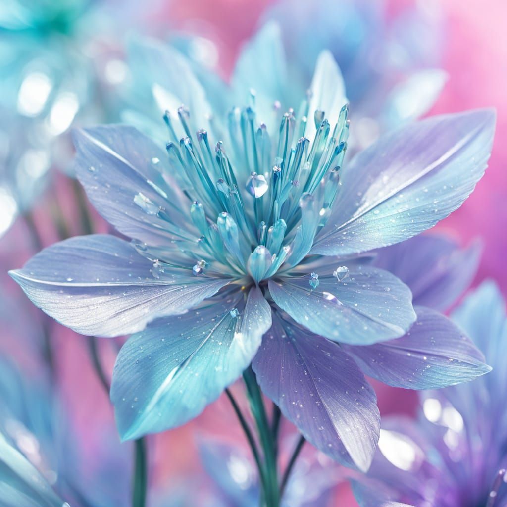 Ethereal Crystal Flowers in Fauvist Style