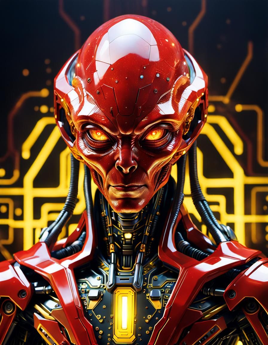 Crystalline Alien Portrait in Sci-Fi Style