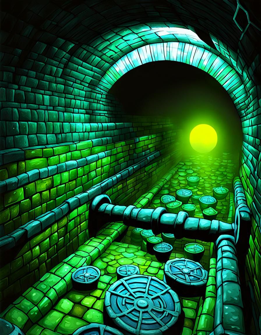 Whimsical Rat Birthday Celebration in a Vibrant Sewer Scene