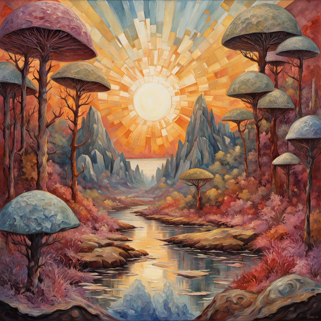 Abstract Heart in Gouache Watercolor Style