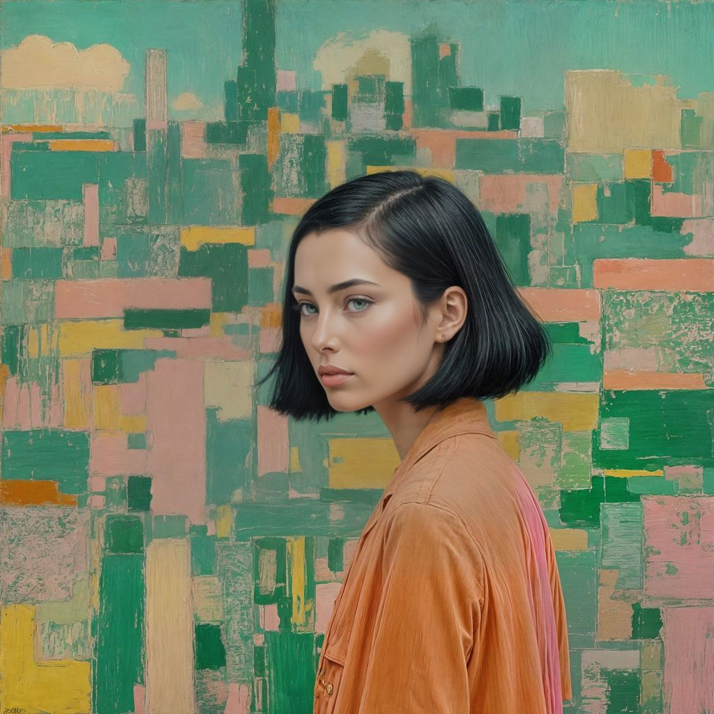 Lil Weazel in orange in the style of Belsipe