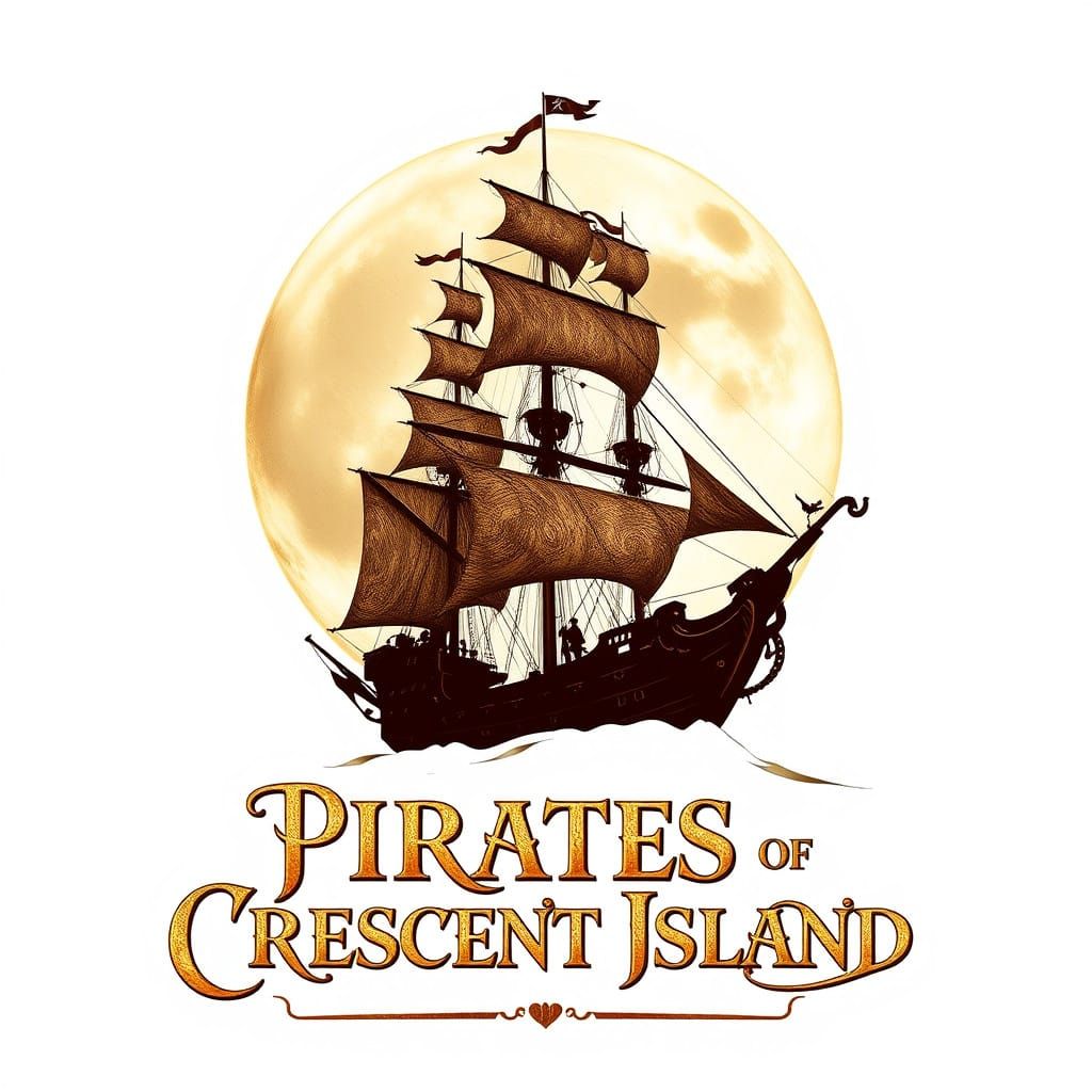 Pirates of Crescent Island: A Majestic Pirate Ship at Moonri...