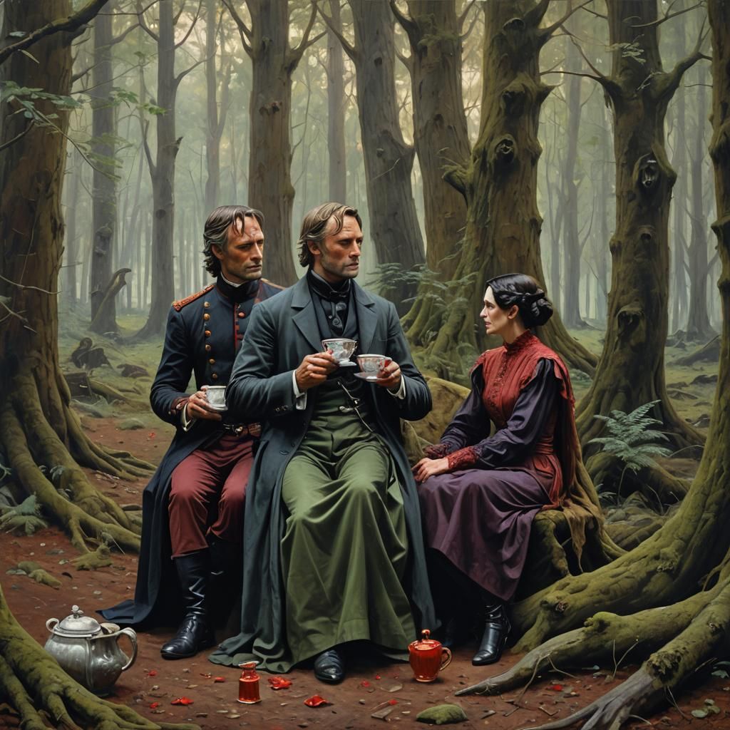 Hannibal and Lady Macbeth in Romantic Era Forest