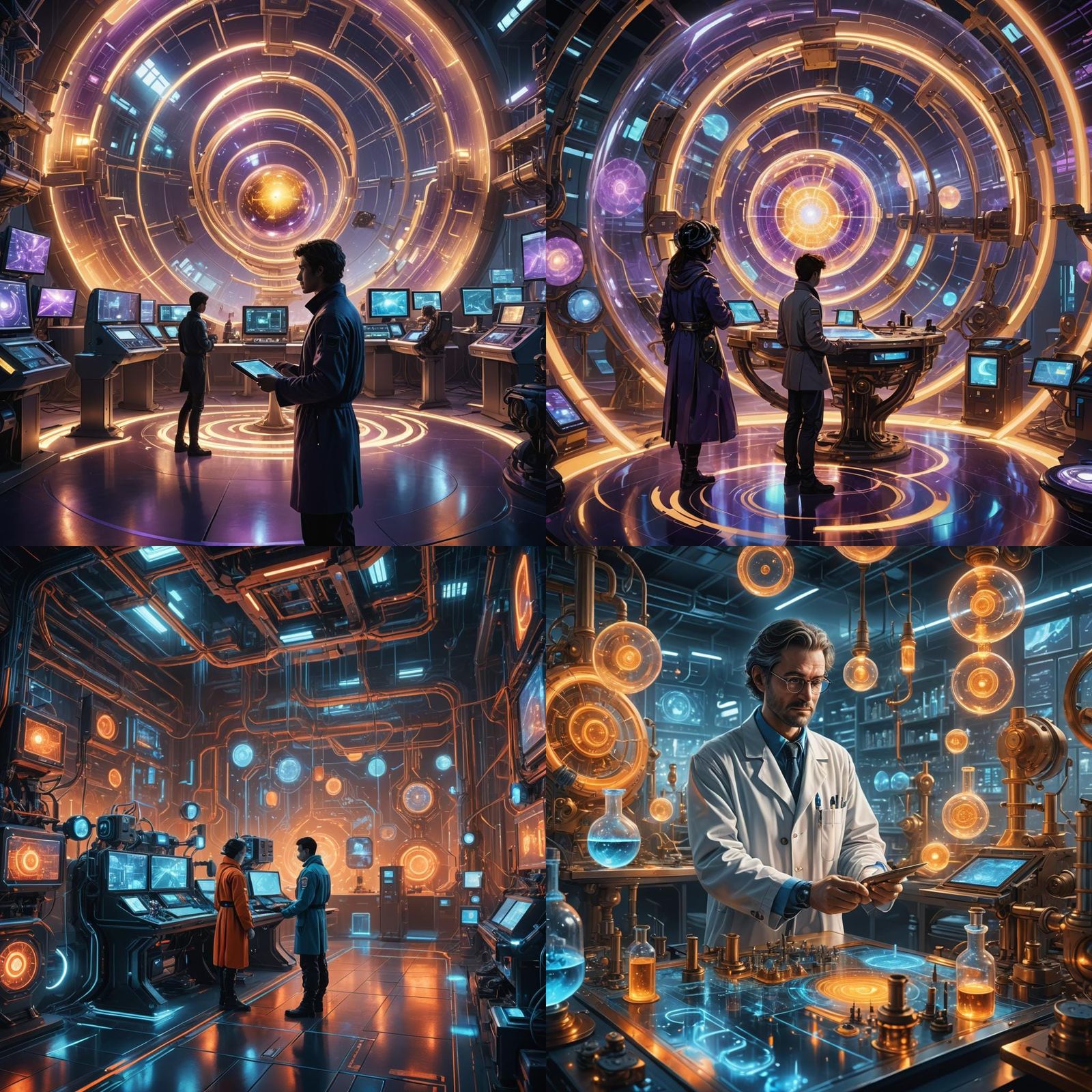 Human Exploring Technology in Detailed Digital Art