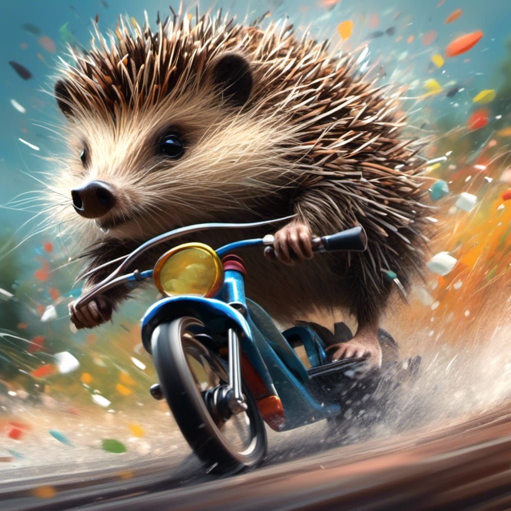 Hyper Speed Hedgehog Drifting in Race