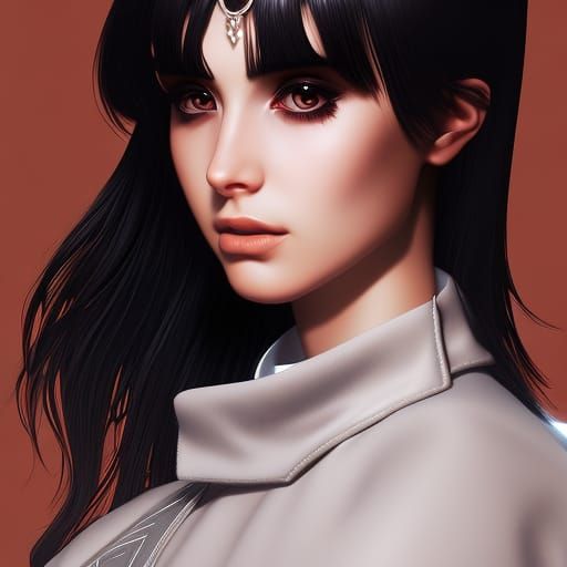 Gothic E-girl with Freckles, Digital Painting