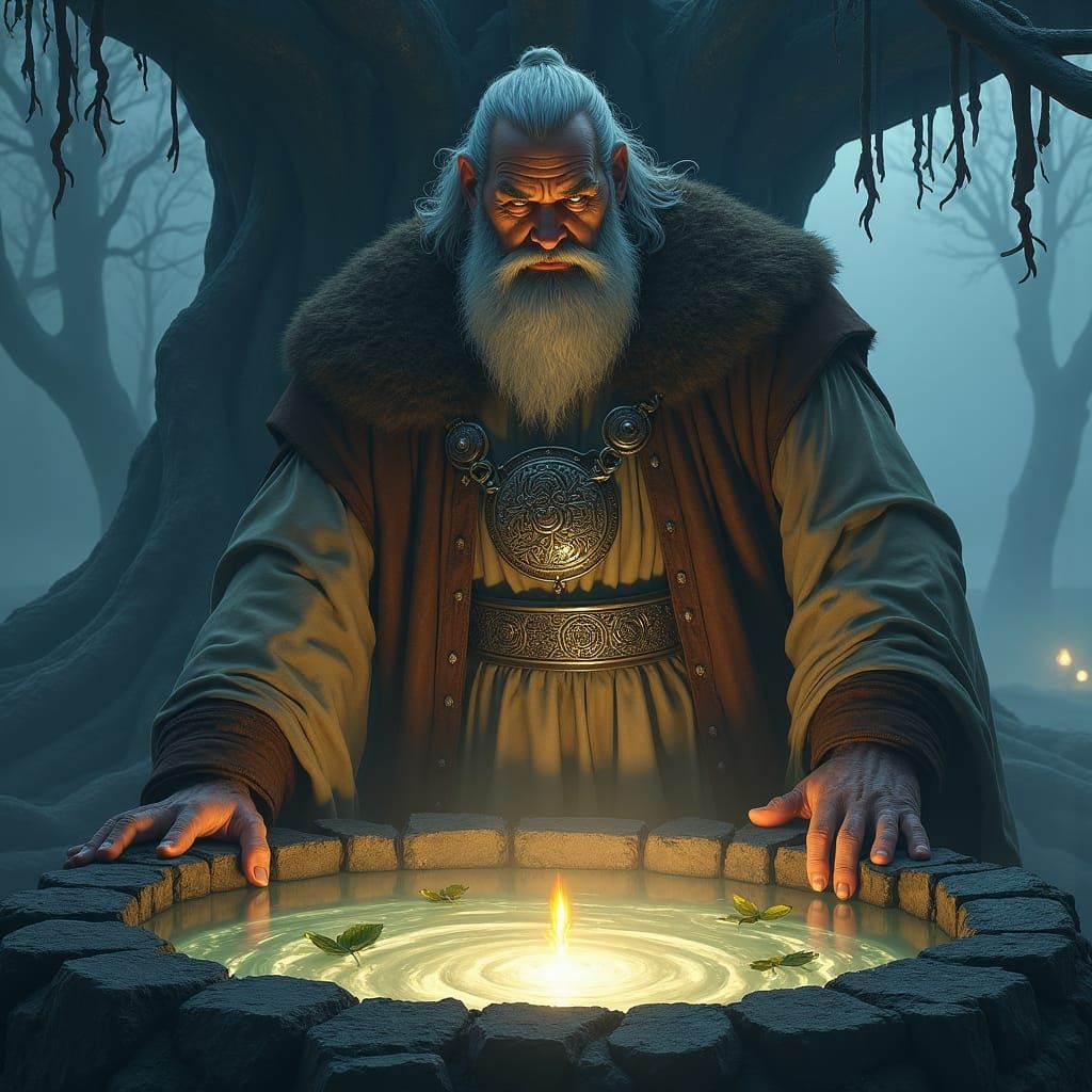 A portrait of the norse god Mimer