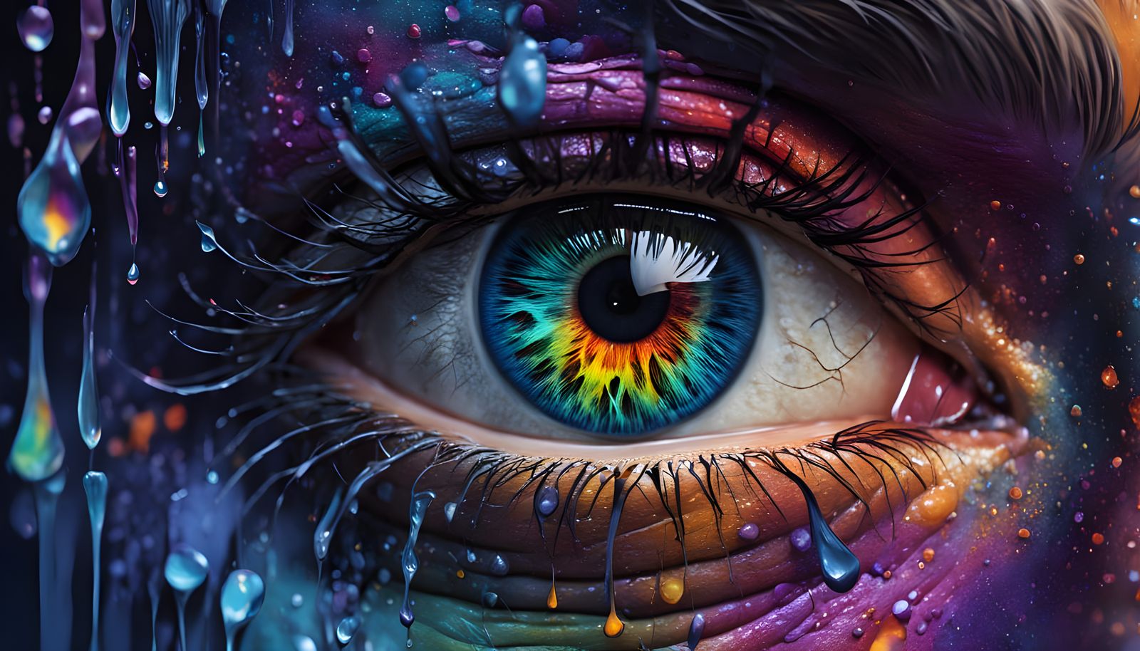 Rainbow Eye in Vibrant, Hyperrealistic Detail