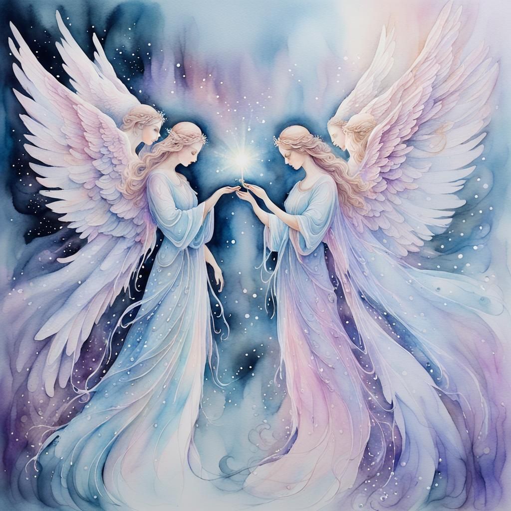 Christmas Angels bringing the light of hope